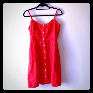 Red Linen Dress